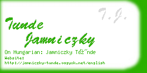 tunde jamniczky business card